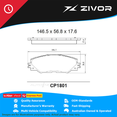 PREMIER Ceramic DB1801 Brake Pads For TOYOTA RAV4 GXL, CRUISER ASA44R #CP1801