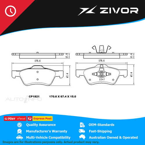 PREMIER Ceramic DB1821 Brake Pads For FORD ESCAPE XLS ZC 2.3L L3 #CP1821