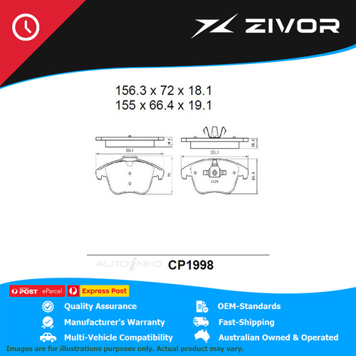 PREMIER Ceramic DB1998 Brake Pads For VOLVO V60 T6, T6 R-DESIGN P3 #CP1998