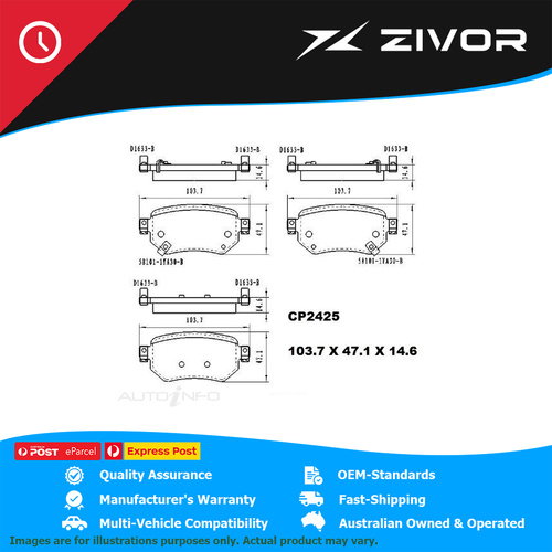 PREMIER Ceramic DB2425 Brake Pads For MAZDA MAZDA6 GJ 2.2L SH-VPTS #CP2425