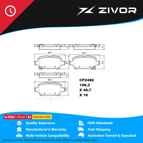PREMIER Ceramic DB2488 Brake Pads For HOLDEN EQUINOX LT. LTZ EQ 2.0L LTG #CP2488