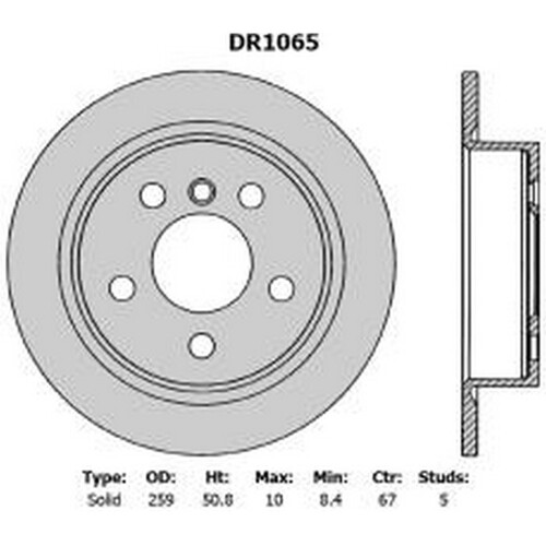 New PROTEX Brake Disc Ultra Rotor - Rear For Mini One 2015-2017 DR1065