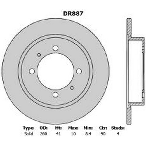New PROTEX Brake Disc Ultra Rotor - Rear For Mitsubishi Lancer 1996-2003 DR887