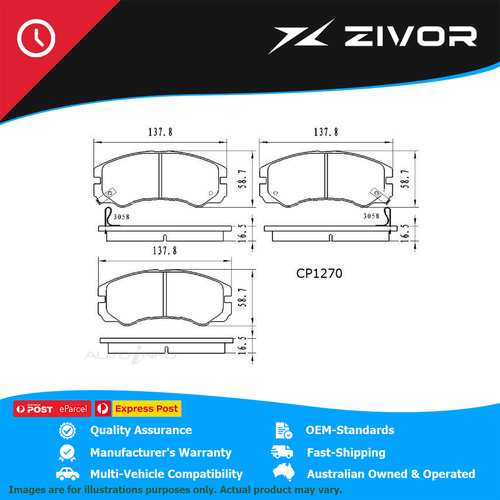 PREMIER Ceramic DB1270 Brake Pads For ISUZU MU UES 3.2L 6VD1 2000-2002 #CP1270