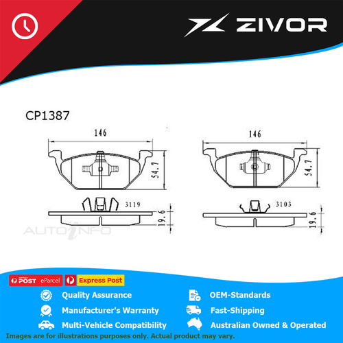 PREMIER Ceramic DB1387 Brake Pads For VOLKSWAGEN POLO MATCH 9N 1.4L BBZ #CP1387