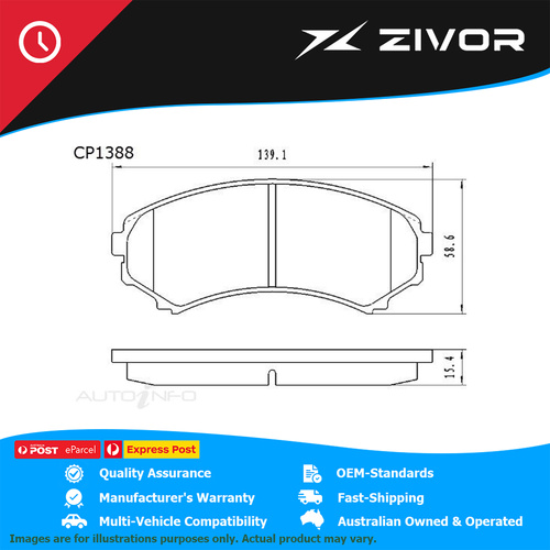 PREMIER Ceramic DB1388 Brake Pads For MITSUBISHI PAJERO GLS, VRX, GLX NP #CP1388