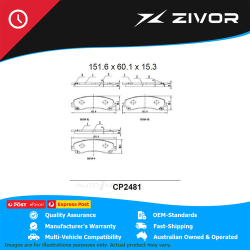 PREMIER Ceramic DB2481 Brake Pads For HOLDEN COLORADO 271 RG 2.8L LWN #CP2481