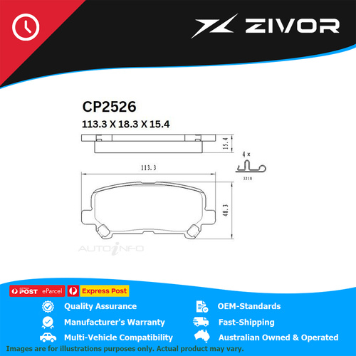 PREMIER Ceramic DB2526 Brake Pads For TOYOTA HIACE LWB CREW GDH300R #CP2526