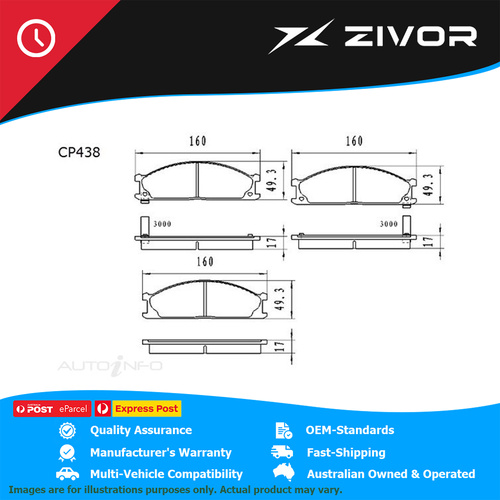 PREMIER Ceramic DB438 Brake Pads For NISSAN URVAN E24 2.4L Z24 1987-1992 #CP438