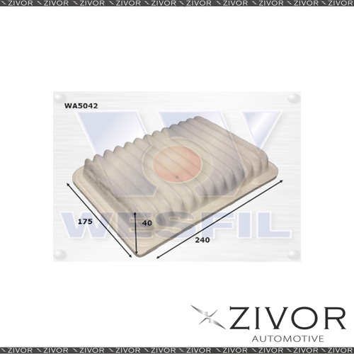 Wesfil Air Filter For Toyota Corolla 1.8L 02/14-on - WA5042 *By Zivor*