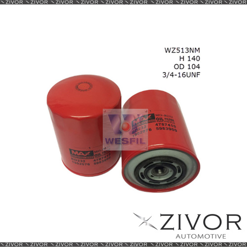 NIPPON MAX Oil Filter For Iveco Daily 2.5L TD 08/95-2002-WZ513NM