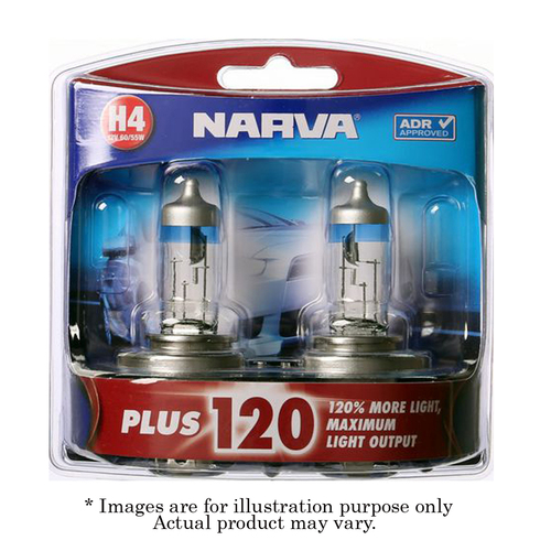 NARVA H4 P43t-38 Plus 120 Globe 12V 60/55W - 2 Piece Suit For SUBARU 48362BL2