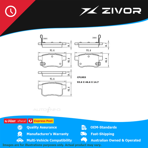 PREMIER Ceramic DB1953 Brake Pads For HONDA ACCORD V6 CP 3.5L J35Z2 #CP1953