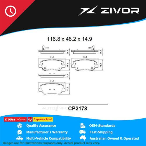 PREMIER Ceramic DB2178 Brake Pads For KIA SORENTO SI, SLI, PLATINUM XM #CP2178