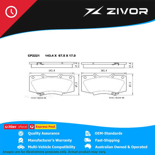 PREMIER Ceramic DB2221 Brake Pads For TOYOTA HILUX SR, WORKMATE KUN26R #CP2221
