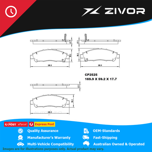 PREMIER Ceramic DB2525 Brake Pads For TOYOTA HIACE LWB GDH300R #CP2525