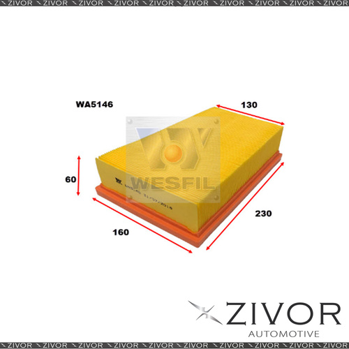 Wesfil Air Filter For Renault Koleos 2.0L dCi 08/08-08/16 - WA5146 *By Zivor*