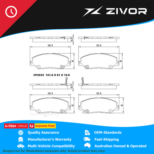PREMIER Ceramic DB2533 Brake Pads For MAZDA BT50 XS B19 1.9L RZ4E-TC #CP2533