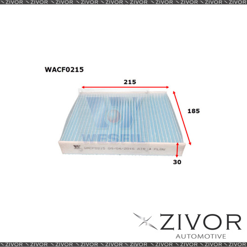 WESFIL CABIN Filter For Mazda CX-8 2.2L TD 06/18-on -WACF0215* By Zivor*