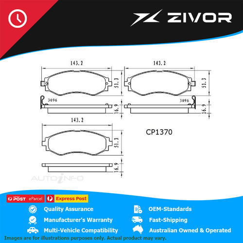 PREMIER Ceramic DB1370 Brake Pads For DAEWOO LEGANZA 2.2 V100 #CP1370