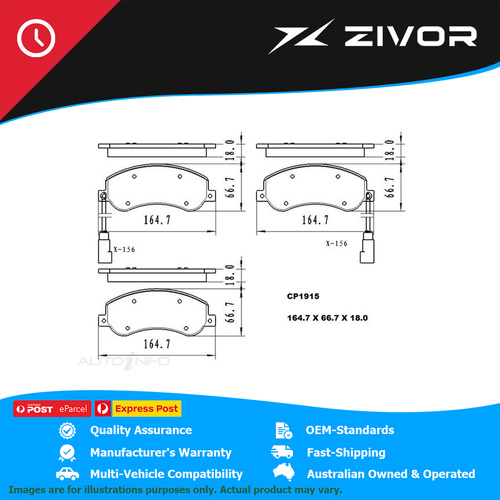 PREMIER Ceramic DB1915 Brake Pads For VOLKSWAGEN AMAROK TD1340 2H #CP1915