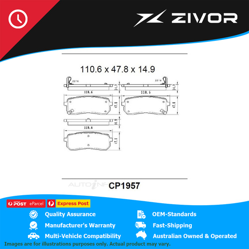 PREMIER Ceramic DB1957 Brake Pads For KIA CARNIVAL S VQ 2.7L G6EA #CP1957