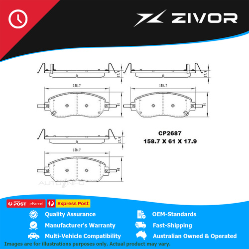 PREMIER Ceramic DB2687 Brake Pads For GWM TANK 300. 2.0L GW4C20NT #CP2687