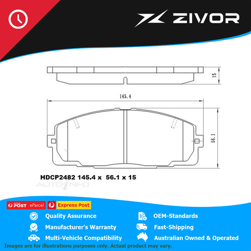 PREMIER Ceramic DB2482 Brake Pads For TOYOTA HIACE LWB KDH200R #HDCP2482