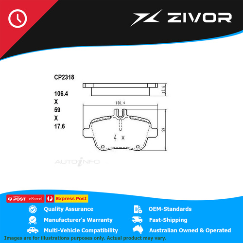 PREMIER Ceramic DB2318 Brake Pads For MERCEDES-BENZ CLA200 CDI C117 #CP2318