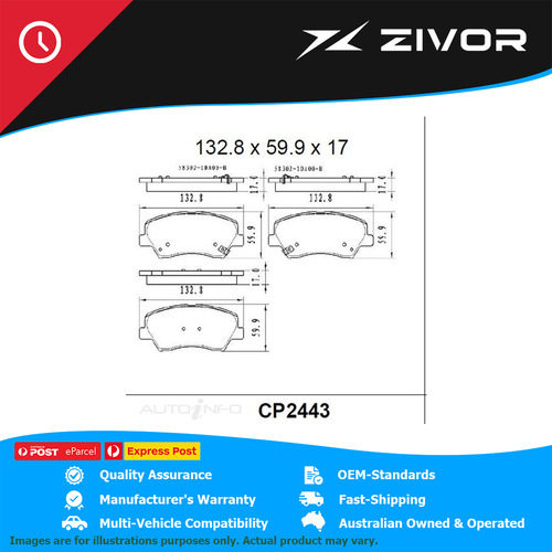 PREMIER Ceramic DB2443 Brake Pads For HYUNDAI IONIQ ELITE, PREMIUM AE #CP2443