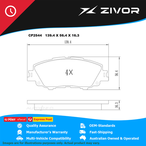 PREMIER Ceramic DB2544 Brake Pads For TOYOTA COROLLA MZEA12R #CP2544