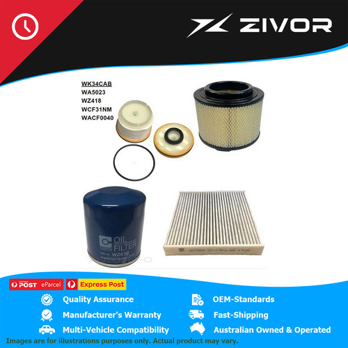 WESFIL Filter Service Kit For TOYOTA HILUX SR EXTRA CAB KUN16R 3.0L #WK34CAB