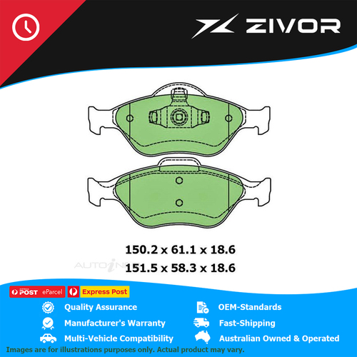 PROTEX Ultra Brake Pads - Front For FORD FIESTA GHIA, LX, ZETEC WP, WQ #DB1724CP