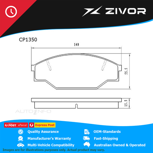 PREMIER Ceramic DB1350 Brake Pads For TOYOTA HIACE YH61R 2.0L 3Y #CP1350