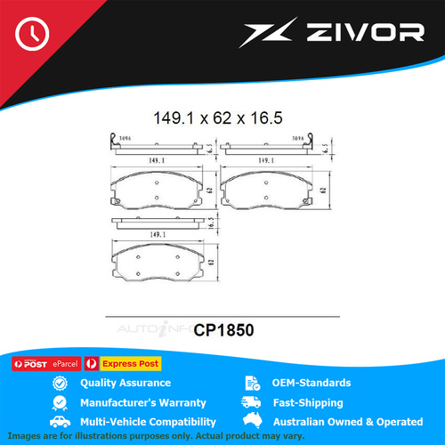 PREMIER Ceramic DB1850 Brake Pads For HOLDEN CAPTIVA 7 CX, LX CG #CP1850