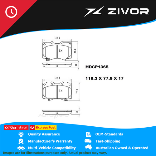 PREMIER Ceramic DB1365 Brake Pads For TOYOTA LANDCRUISER HZJ75R #HDCP1365