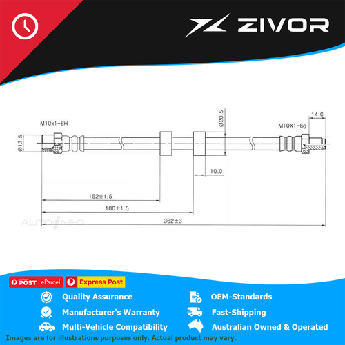 PROTEX Hydraulic Hose - Front For VOLVO 960. B6254S 1994-1996 #H1662