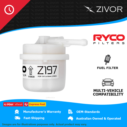 RYCO Fuel Filter In-Line For TOYOTA LANDCRUISER BUNDERA RJ70 2.4L 22R-EC Z197