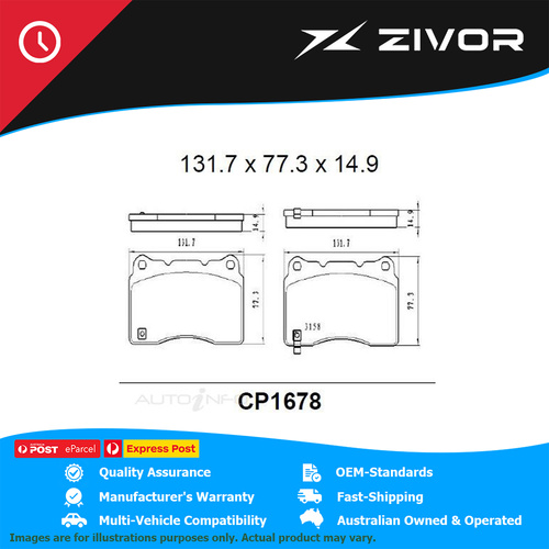 PREMIER Ceramic DB1678 Brake Pads For TESLA MODEL X P100D ELEC 2016-2019 #CP1678