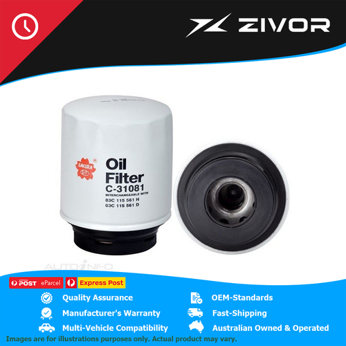 SAKURA Oil Filter For VOLKSWAGEN GOLF 77 TSI MK6 4D Hatchback 1.2L CBZB #C-31081