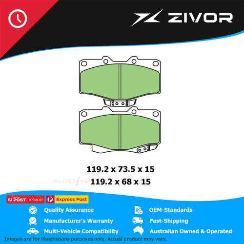 PROTEX Ultra Brake Pads - Front For TOYOTA LANDCRUISER HJ75R 2H #DB1323CP