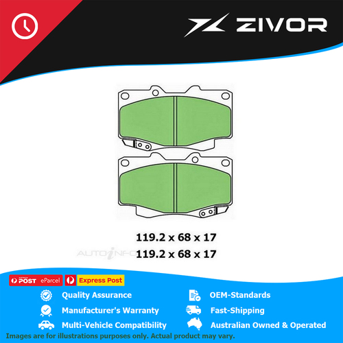 New PROTEX Brake Pads For TOYOTA HILUX KUN25R 4D Utility 2.5L 2KDFTV #DB1739UP