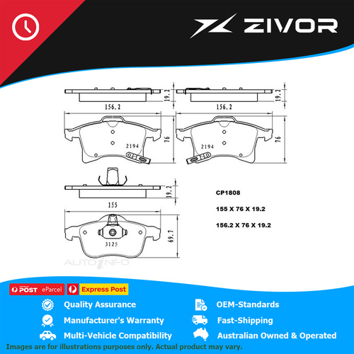 PREMIER Ceramic DB1808 Brake Pads For HOLDEN ASTRA CD, CDX, SRI AH #CP1808