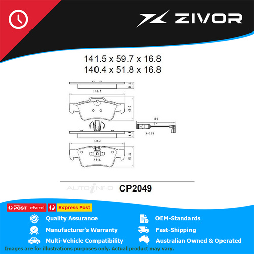PREMIER Ceramic DB2049 Brake Pads For MERCEDES-BENZ ML350 W164 #CP2049