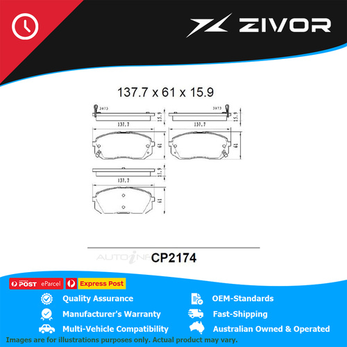 PREMIER Ceramic DB2174 Brake Pads For HYUNDAI KONA ELITE OS 1.6L G4FJ #CP2174
