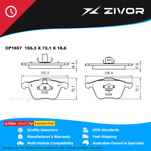 PREMIER Ceramic DB1658 Brake Pads For FORD FOCUS XR5 TURBO LS. LT #CP1658