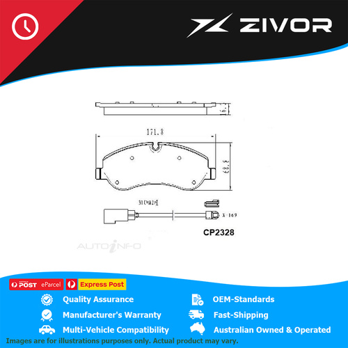 PREMIER Ceramic DB2328 Brake Pads For FORD TRANSIT 350E LWB VO 2.0L YNR6 #CP2328
