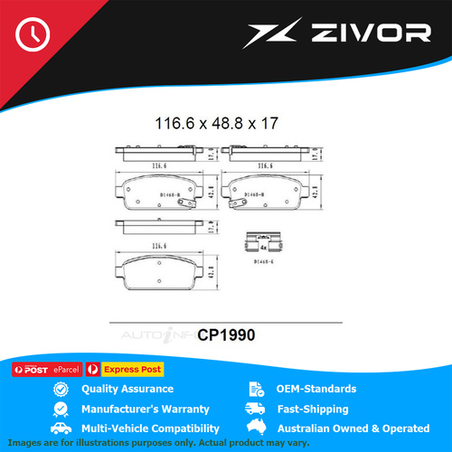 PREMIER Ceramic DB1990 Brake Pads For HOLDEN CASCADA CJ 1.6L A16XHT #CP1990
