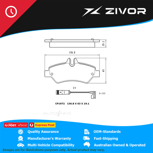 PREMIER Ceramic DB1972 Brake Pads For MERCEDES-BENZ SPRINTER LWB 311CDI #CP1972