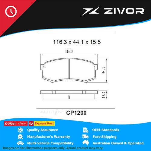 PREMIER Ceramic DB1200 Brake Pads For TOYOTA PRADO GX, GXL GRJ120R #CP1200